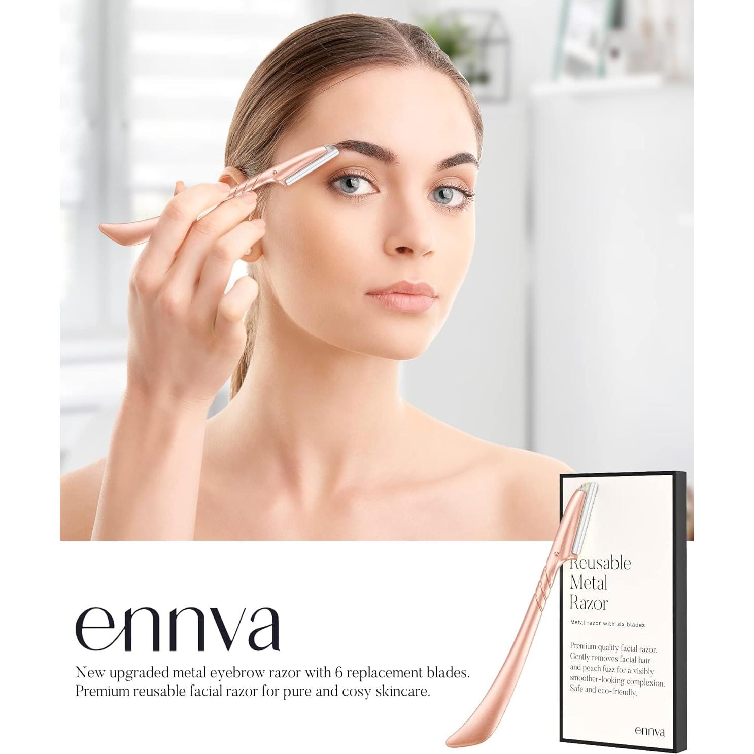 Cuchilla de Cejas ENNVA Oro Rosa con 7 Cuchillas Reemplazables
