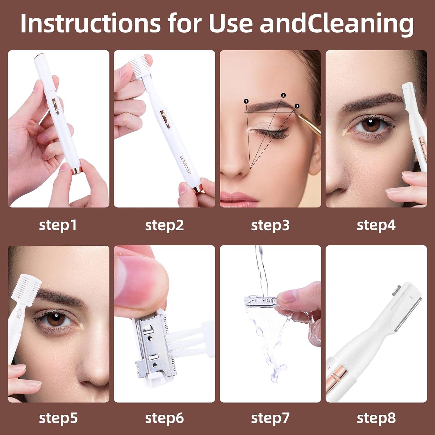 Recortador de cejas eléctrico Zexeller E-NEW-01 portátil