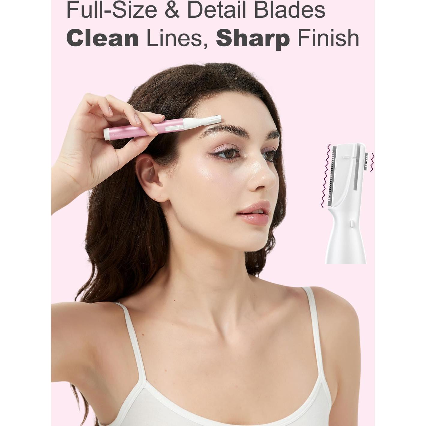 Recortador de Cejas Aisleek Rosa Compacto y Portátil