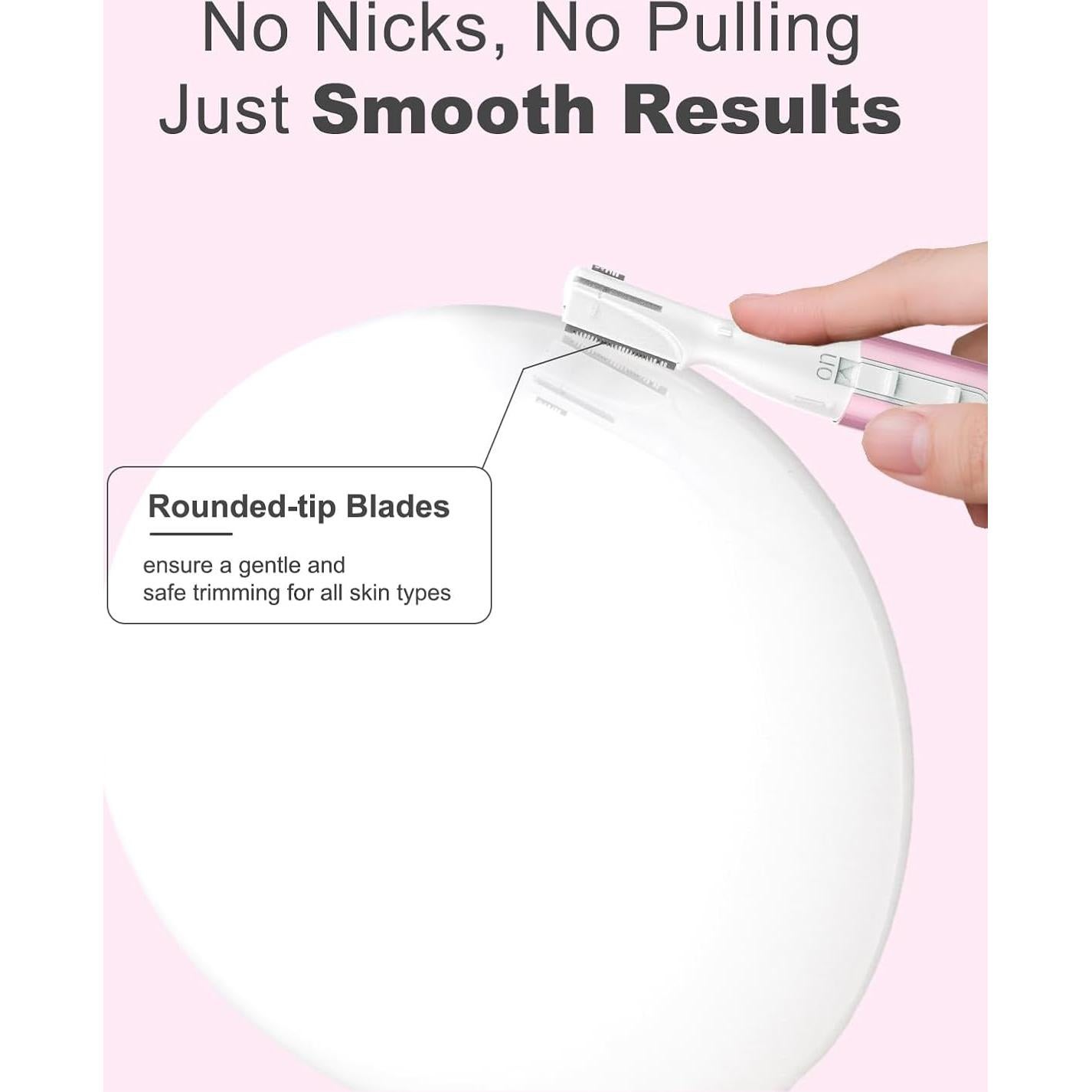 Recortador de Cejas Aisleek Rosa Compacto y Portátil