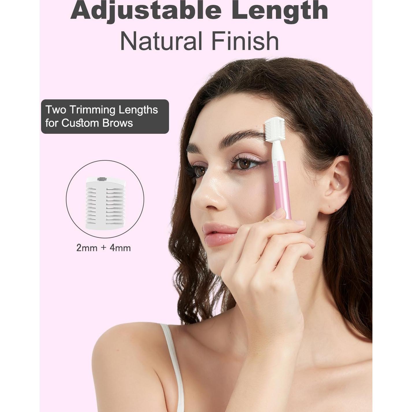 Recortador de Cejas Aisleek Rosa Compacto y Portátil