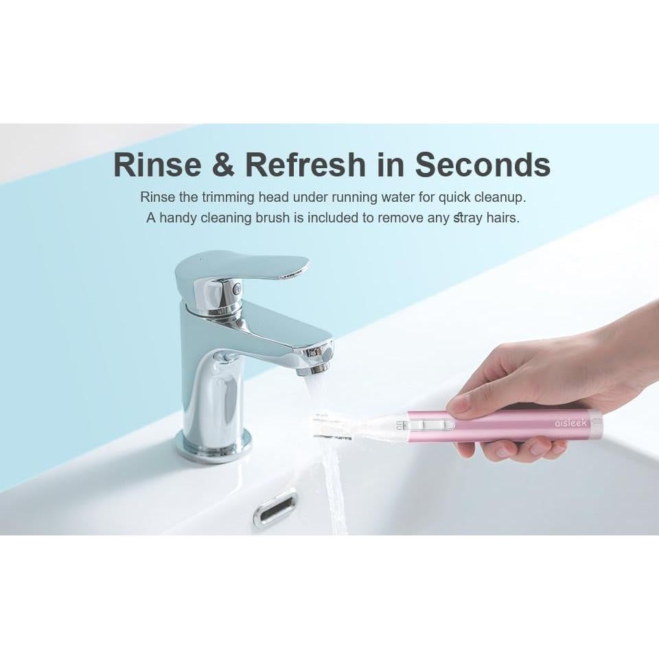 Recortador de Cejas Aisleek Rosa Compacto y Portátil