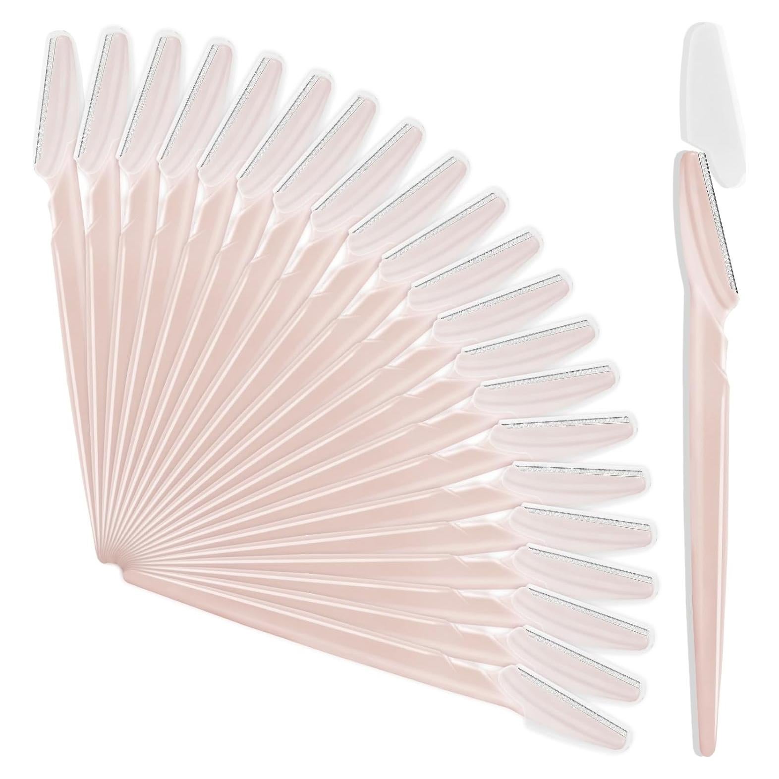 21 Navajas Faciales HFATMOS para Cejas y Exfoliación Rosa