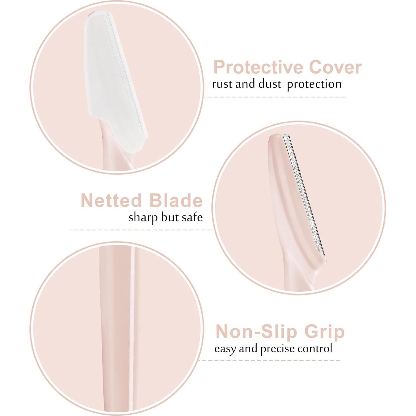 21 Navajas Faciales HFATMOS para Cejas y Exfoliación Rosa