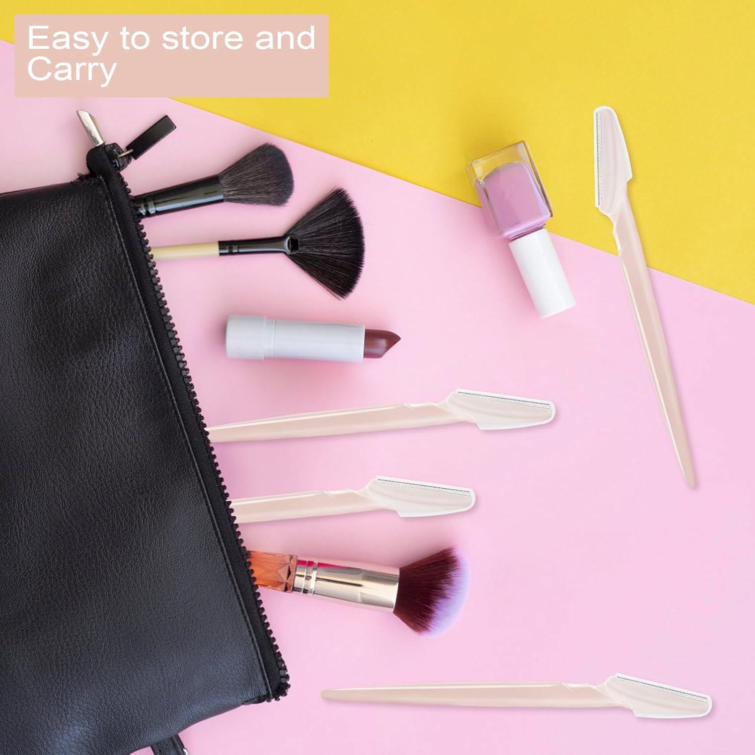 21 Navajas Faciales HFATMOS para Cejas y Exfoliación Rosa