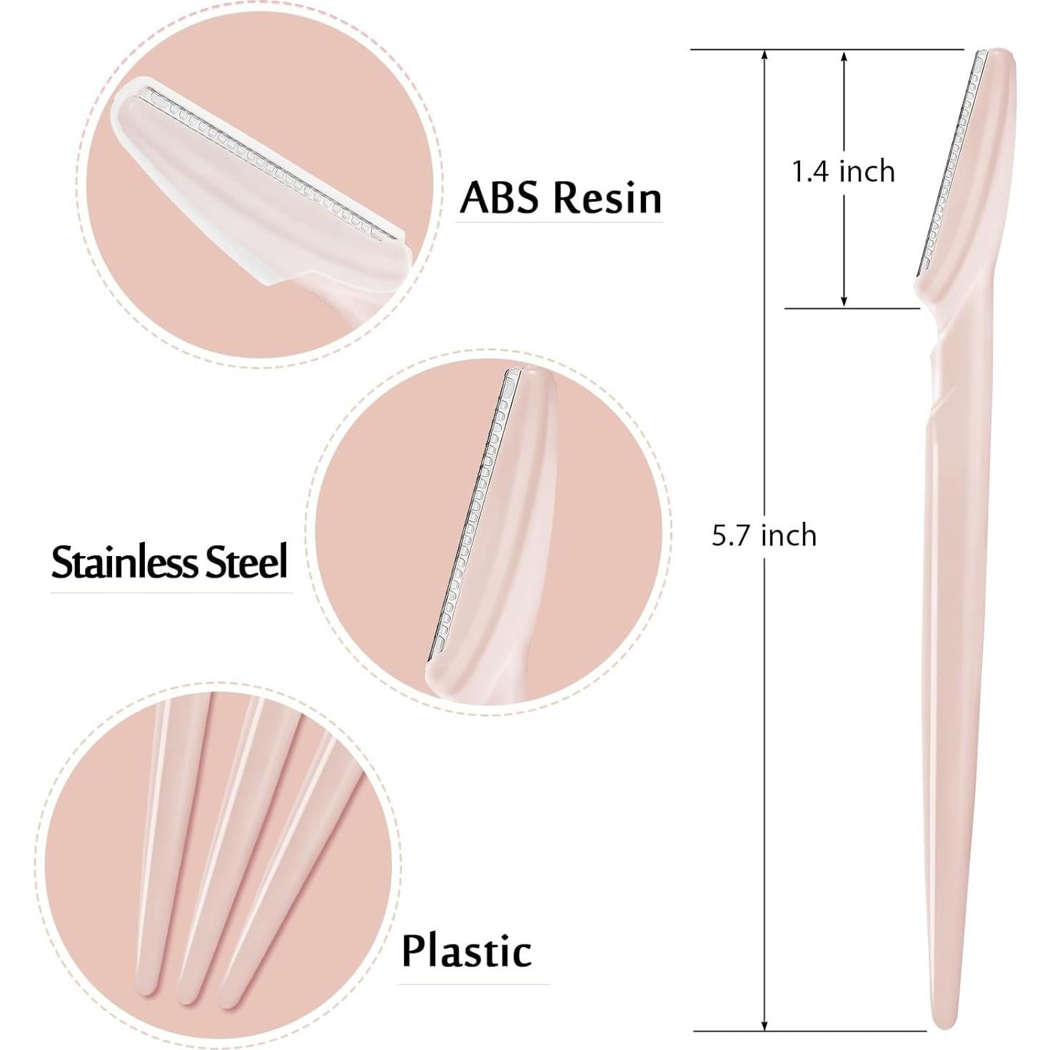 21 Navajas Faciales HFATMOS para Cejas y Exfoliación Rosa