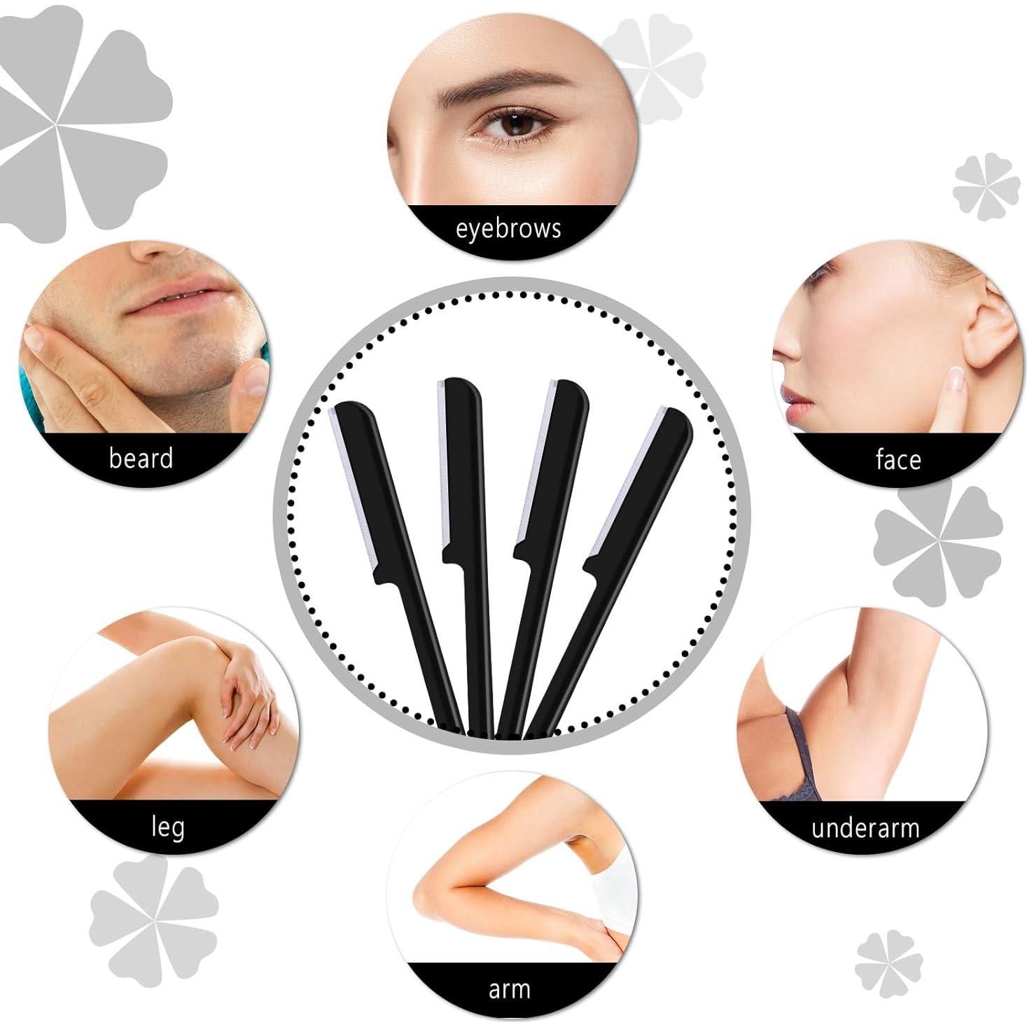 10 Cuchillas de Cejas Mudder para Mujeres - Afeitadora Facial Negra