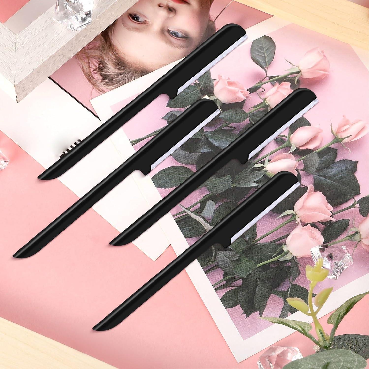 10 Cuchillas de Cejas Mudder para Mujeres - Afeitadora Facial Negra