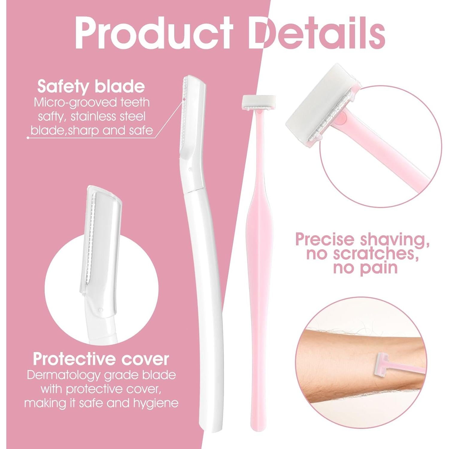 Set de 6 Navajas de Cejas AOZUO, Afeitadoras Faciales Precisas