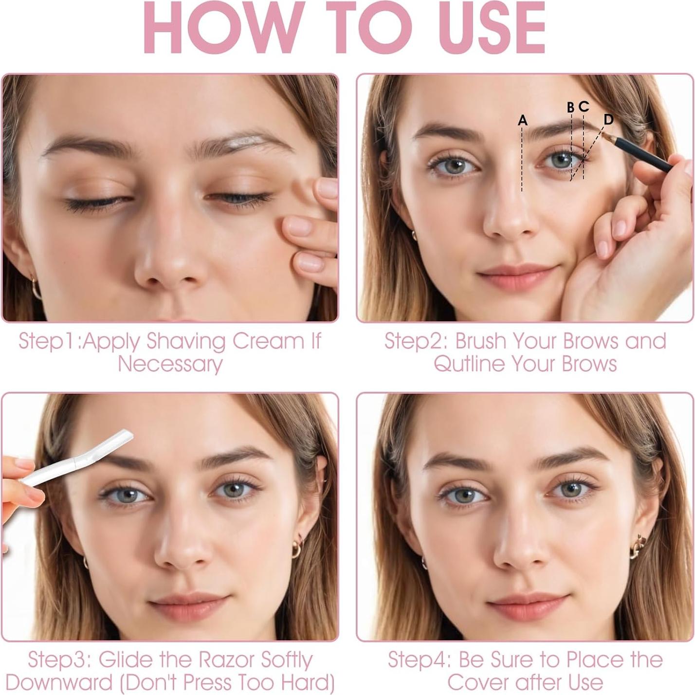 Set de 6 Navajas de Cejas AOZUO, Afeitadoras Faciales Precisas