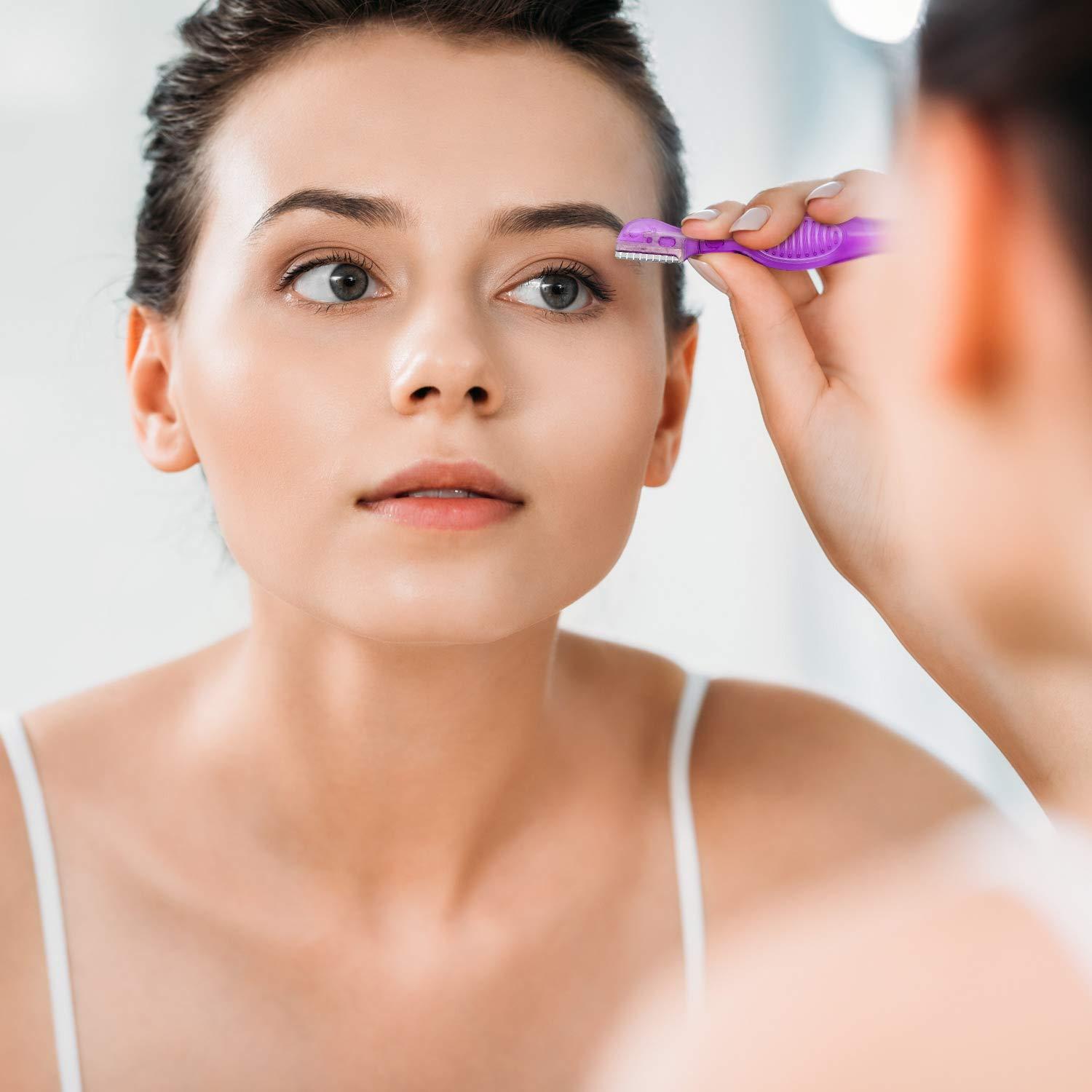 24 Mini Afeitadoras de Cejas Mudder con Cubierta de Precisión