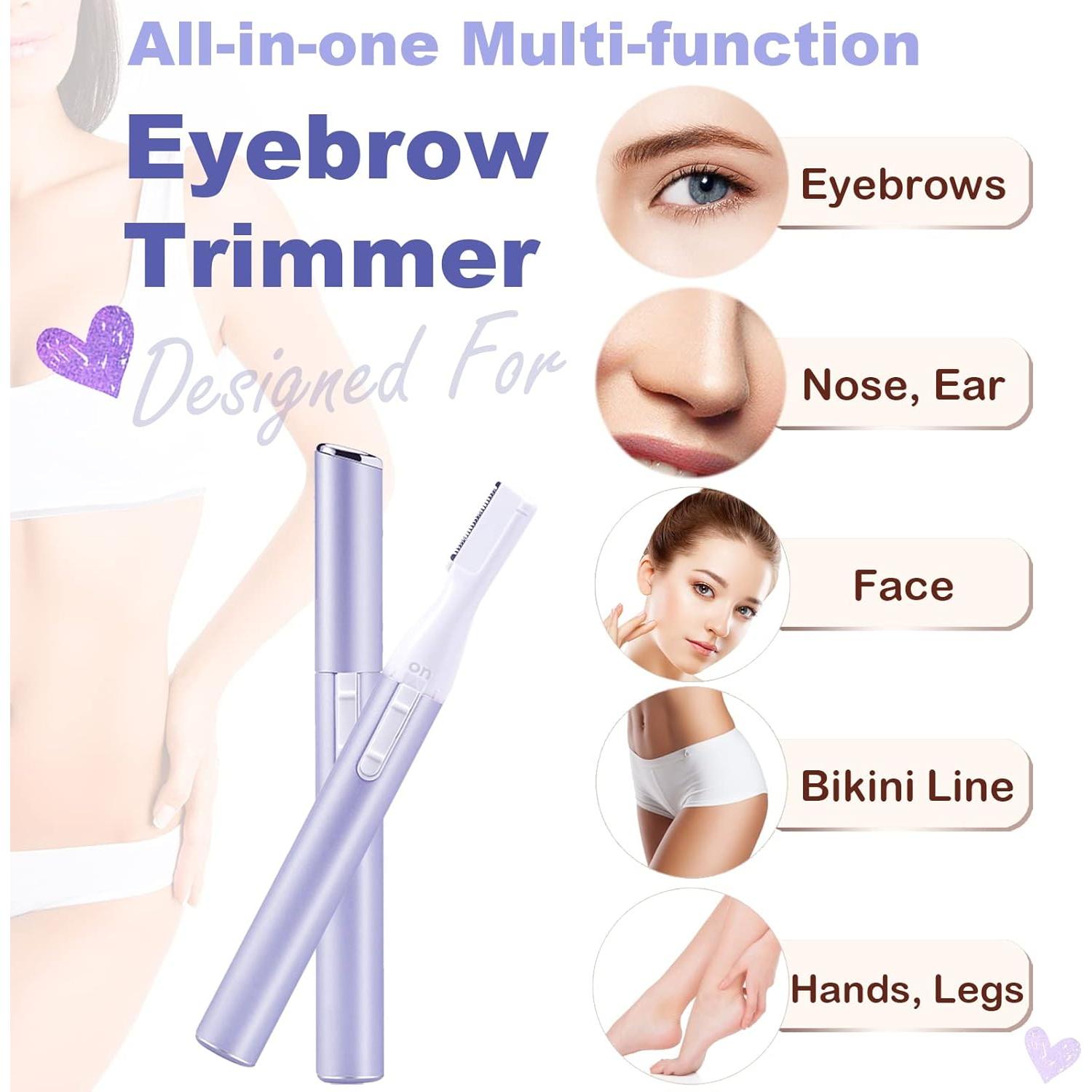 Recortador de Cejas Eléctrico ROSARDEN Mini Epilador Púrpura
