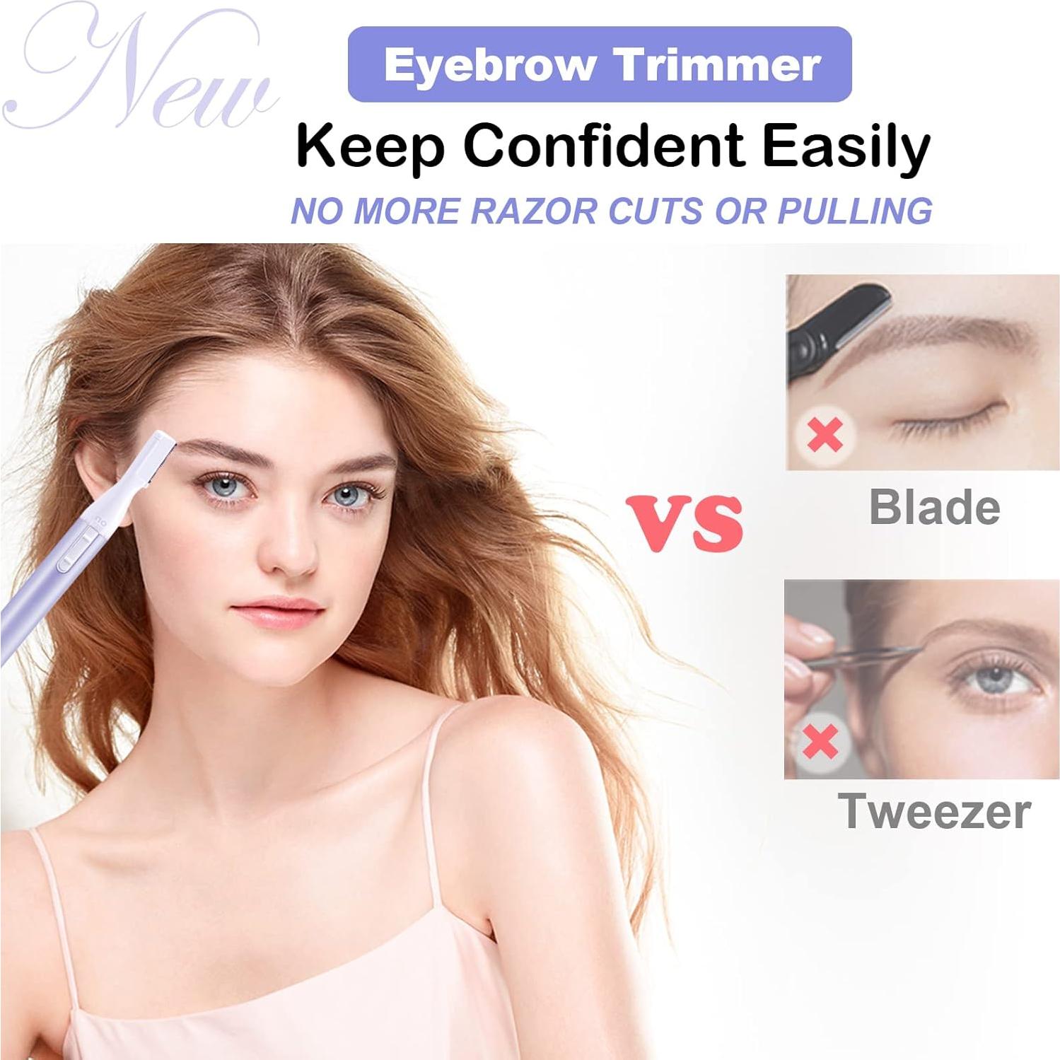 Recortador de Cejas Eléctrico ROSARDEN Mini Epilador Púrpura