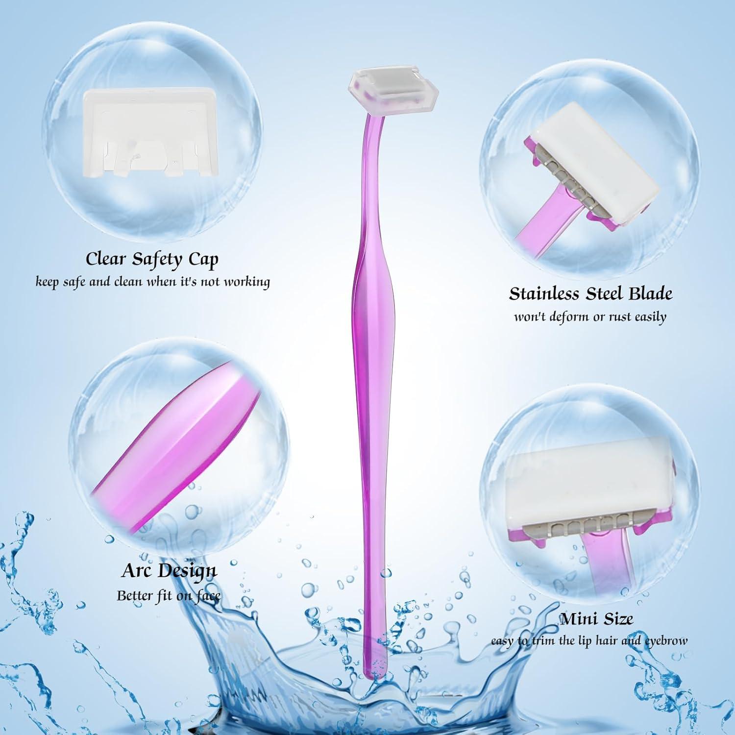 Rasuradora de Cejas Thinp - 12 Piezas Acero Inoxidable Púrpura