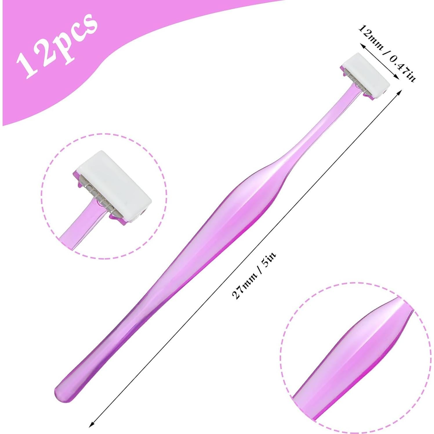Rasuradora de Cejas Thinp - 12 Piezas Acero Inoxidable Púrpura
