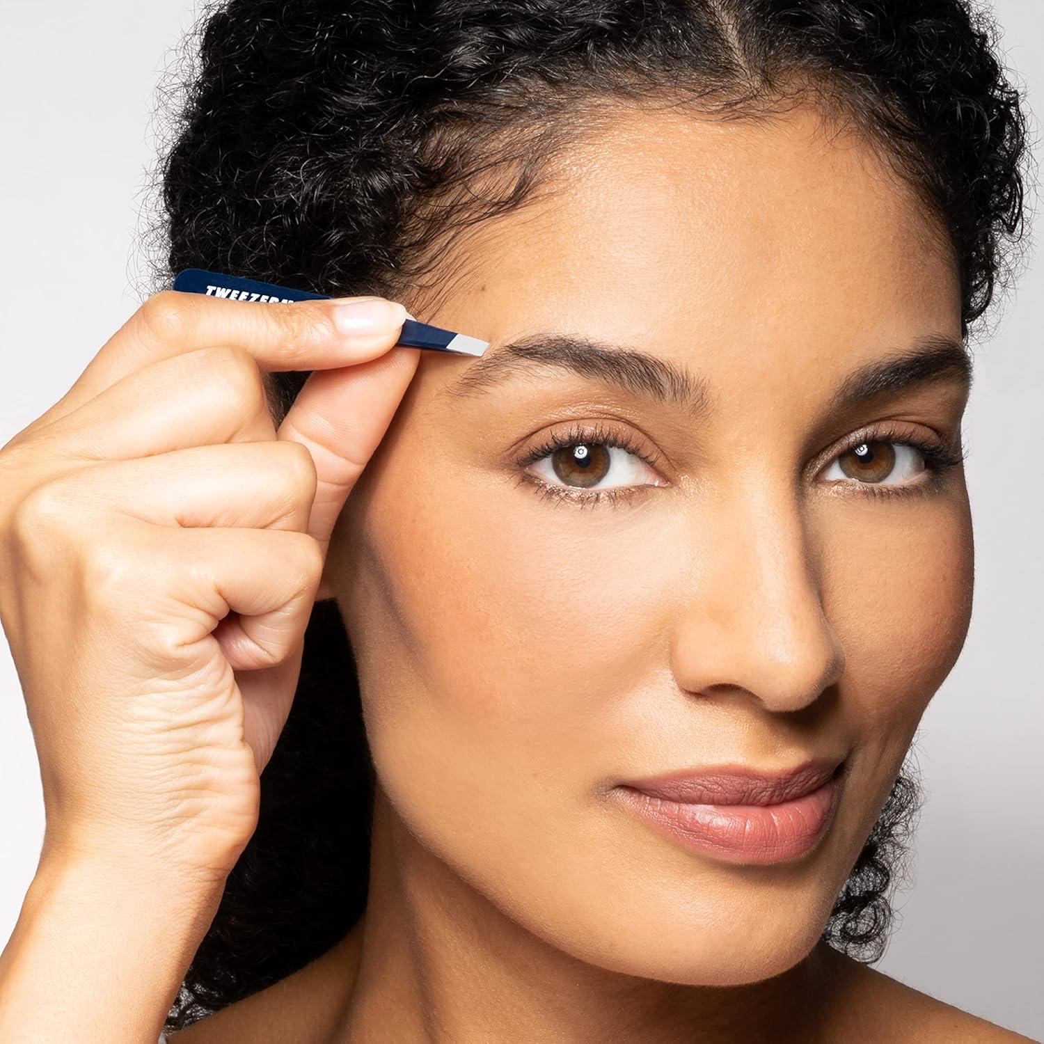 Rasuradora de Cejas Tweezerman + Pinzas Mini Slant Azul