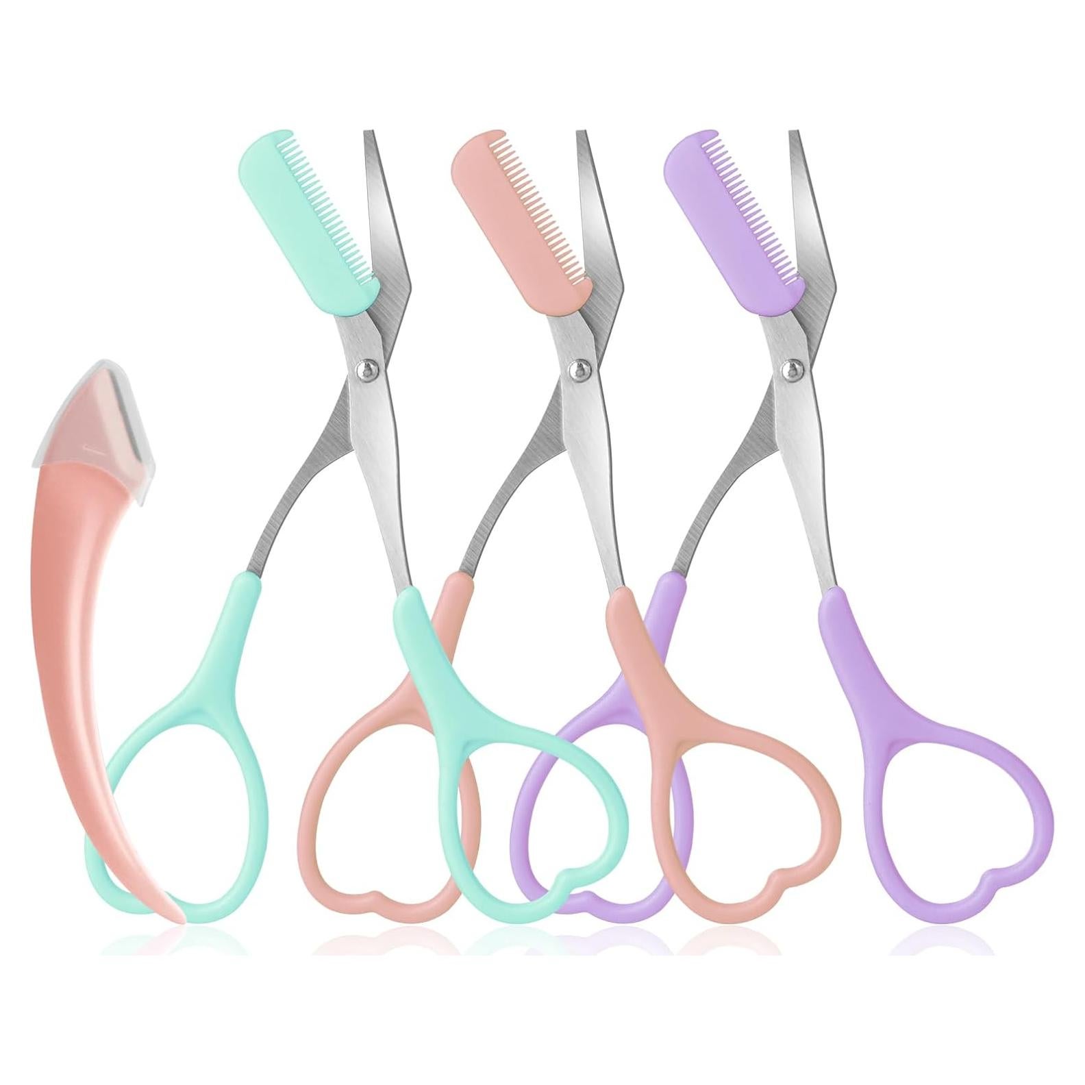 Tijeras para Cejas KINMINGZHU con Rasuradora y Peine - 3 Unidades