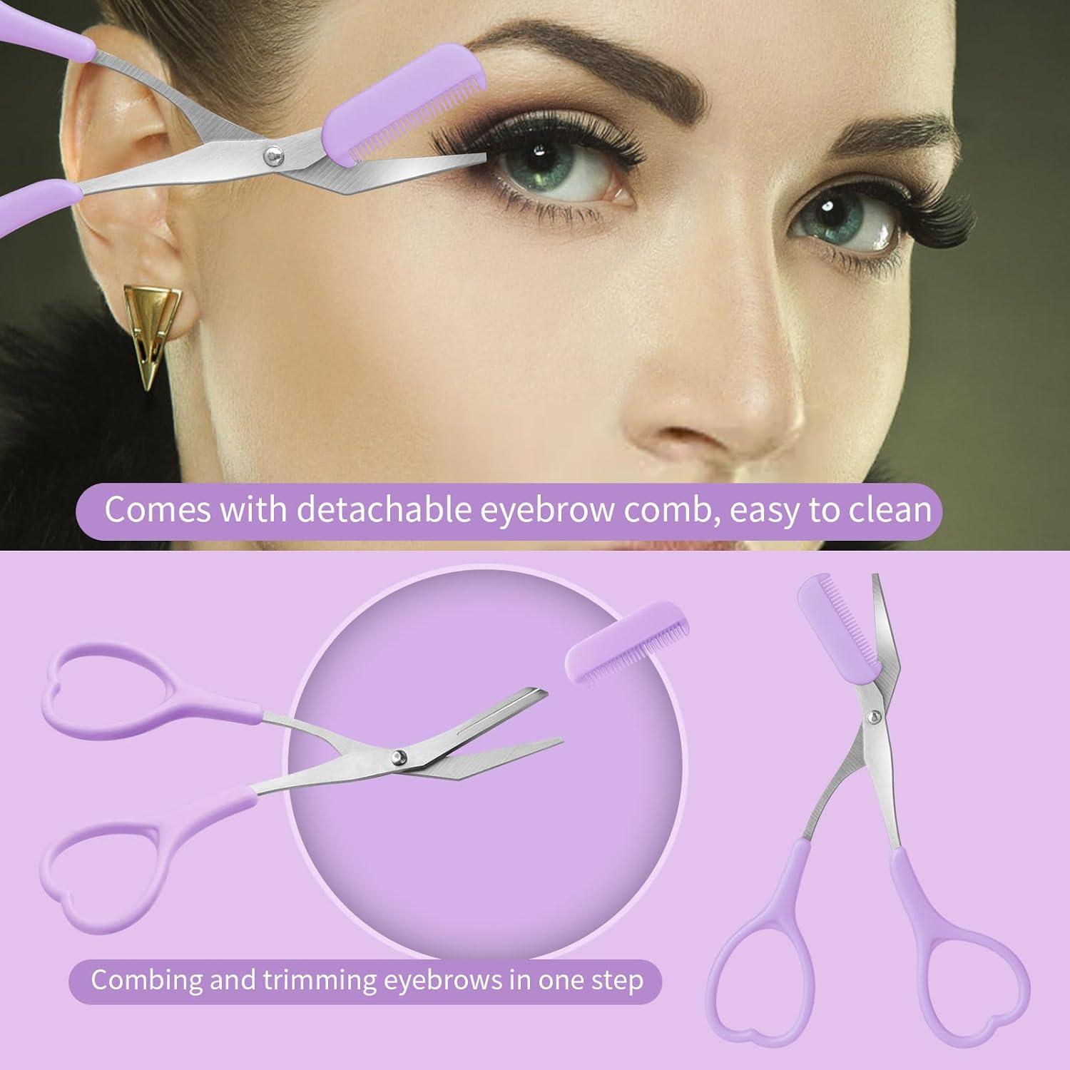 Tijeras para Cejas KINMINGZHU con Rasuradora y Peine - 3 Unidades