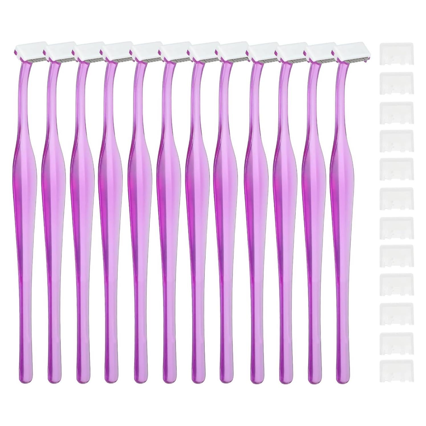 12 Navajas de Cejas Larrel para Vello Facial - Morado