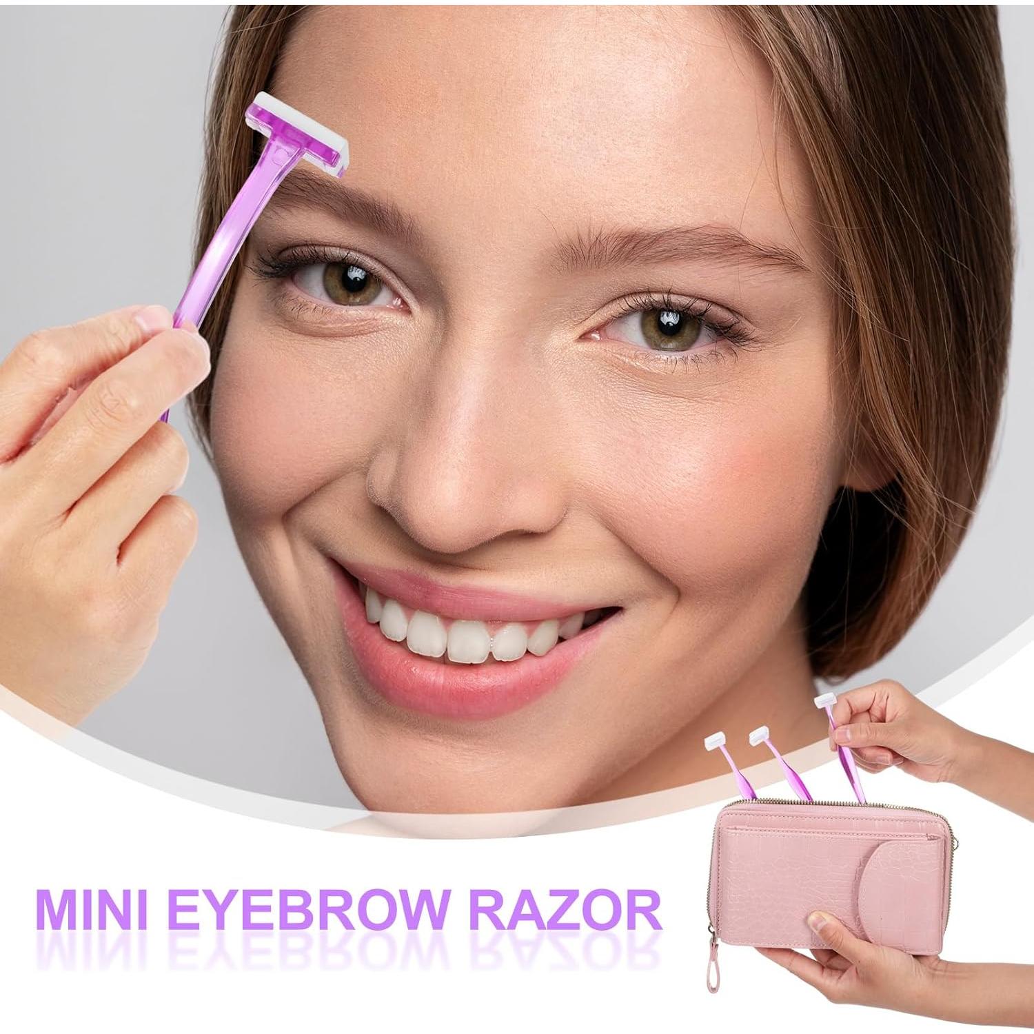 12 Navajas de Cejas Larrel para Vello Facial - Morado