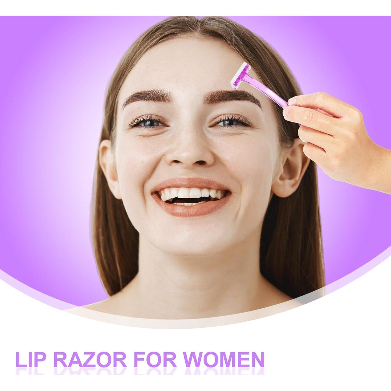 12 Navajas de Cejas Larrel para Vello Facial - Morado