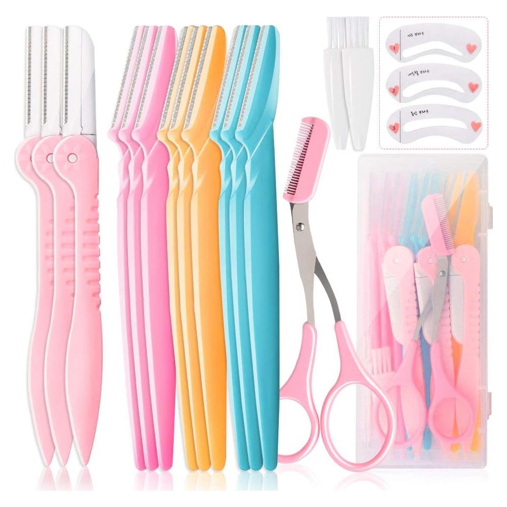 Kit de Cuidado Facial 12 Pcs Cuchillas para Cejas Huanfu