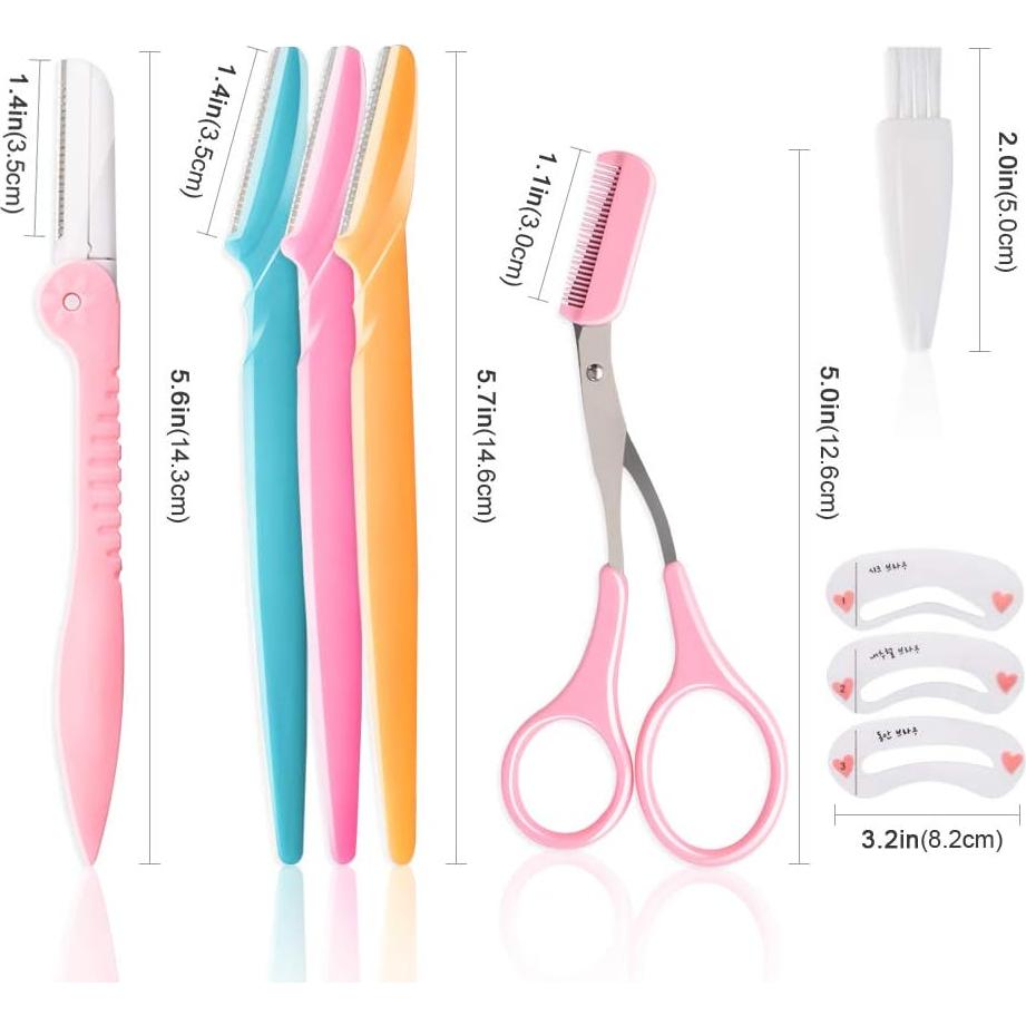 Kit de Cuidado Facial 12 Pcs Cuchillas para Cejas Huanfu