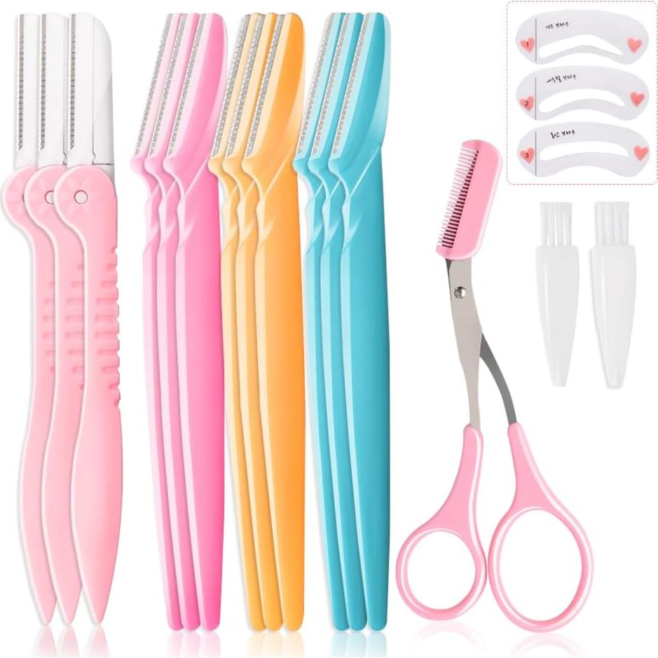 Kit de Cuidado Facial 12 Pcs Cuchillas para Cejas Huanfu