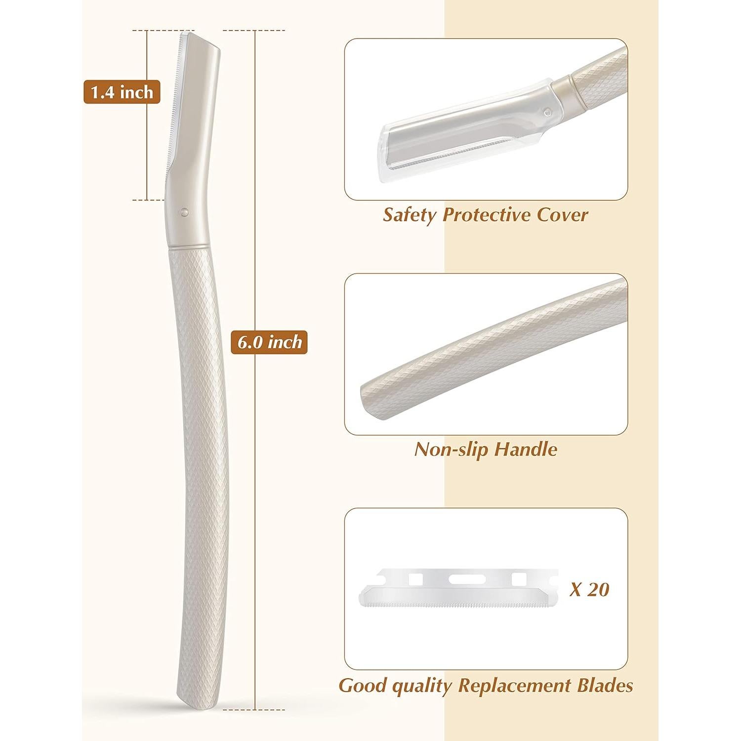 Rasuradora Dermaplane MoHern con 20 Cuchillas Reemplazo