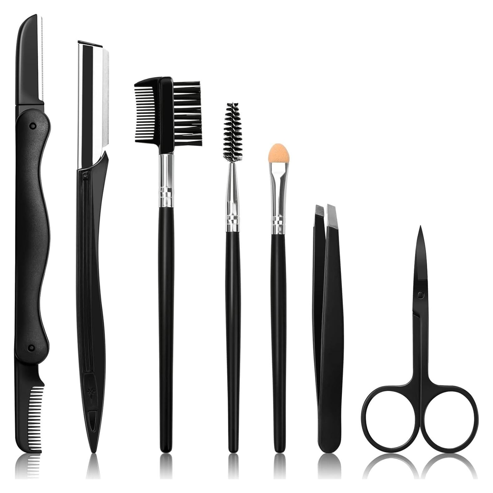 Kit de Cejas 7 en 1 Sunuly - Rasuradora, Tijeras, Pinzas y Cepillos