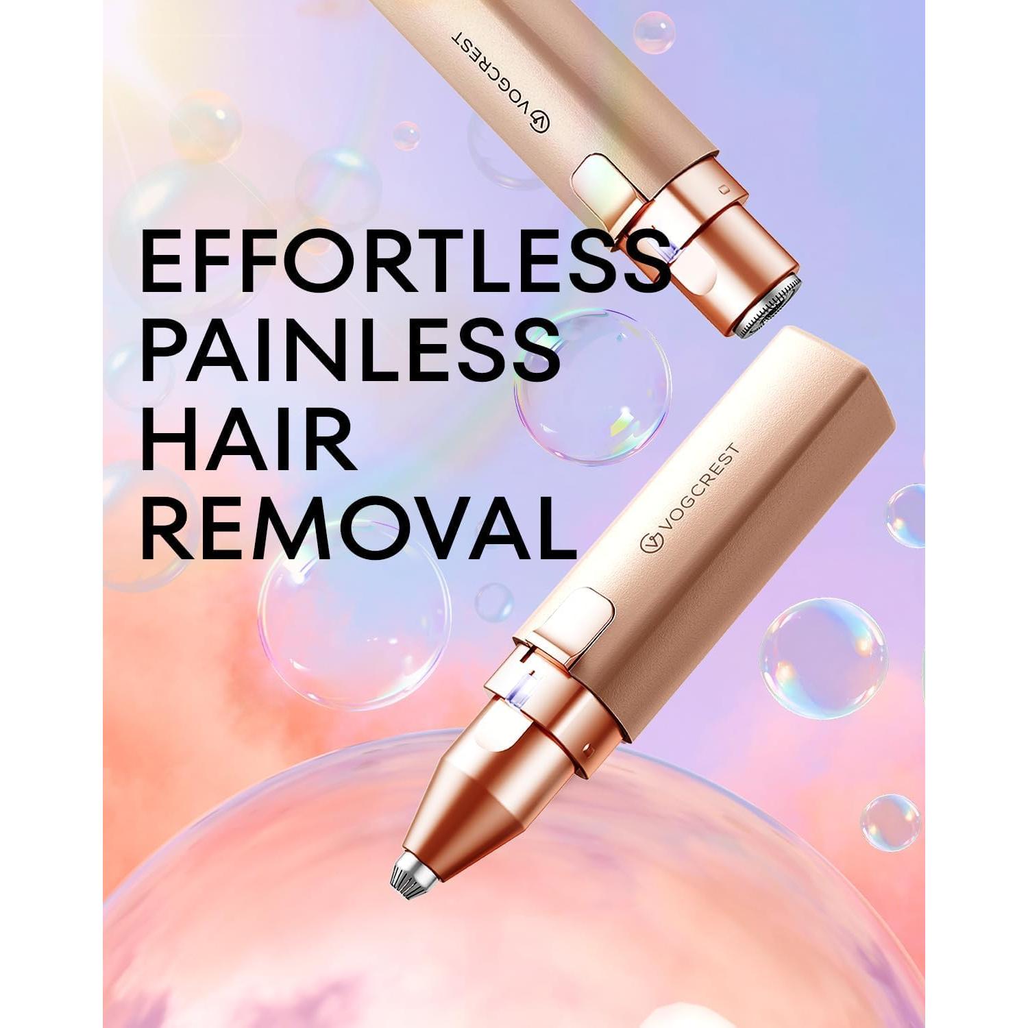 Depilador Facial Recargable VOGCREST 2-en-1 con Luz LED