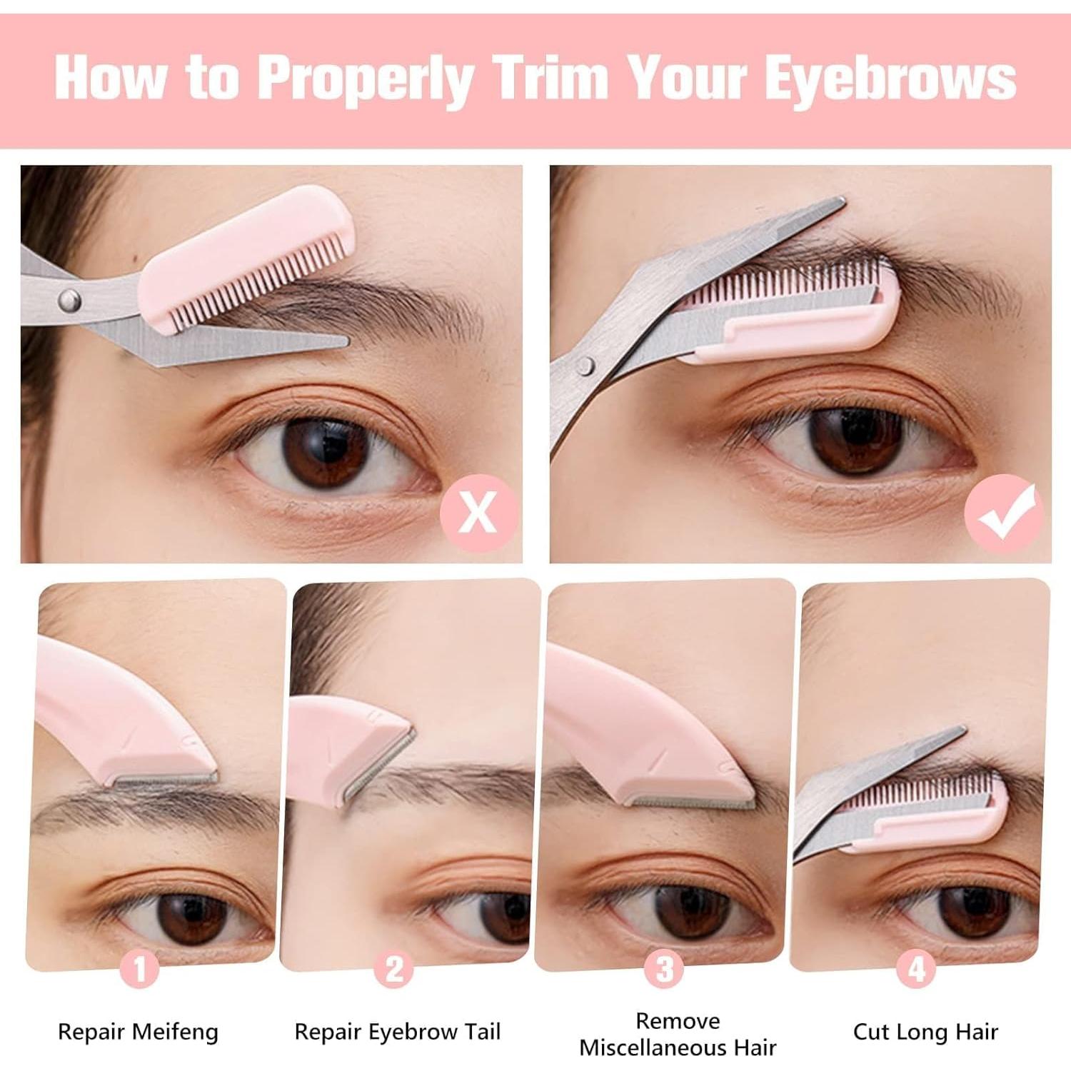 Set de 6 Piezas Tijeras y Recortadores de Cejas Jawfait