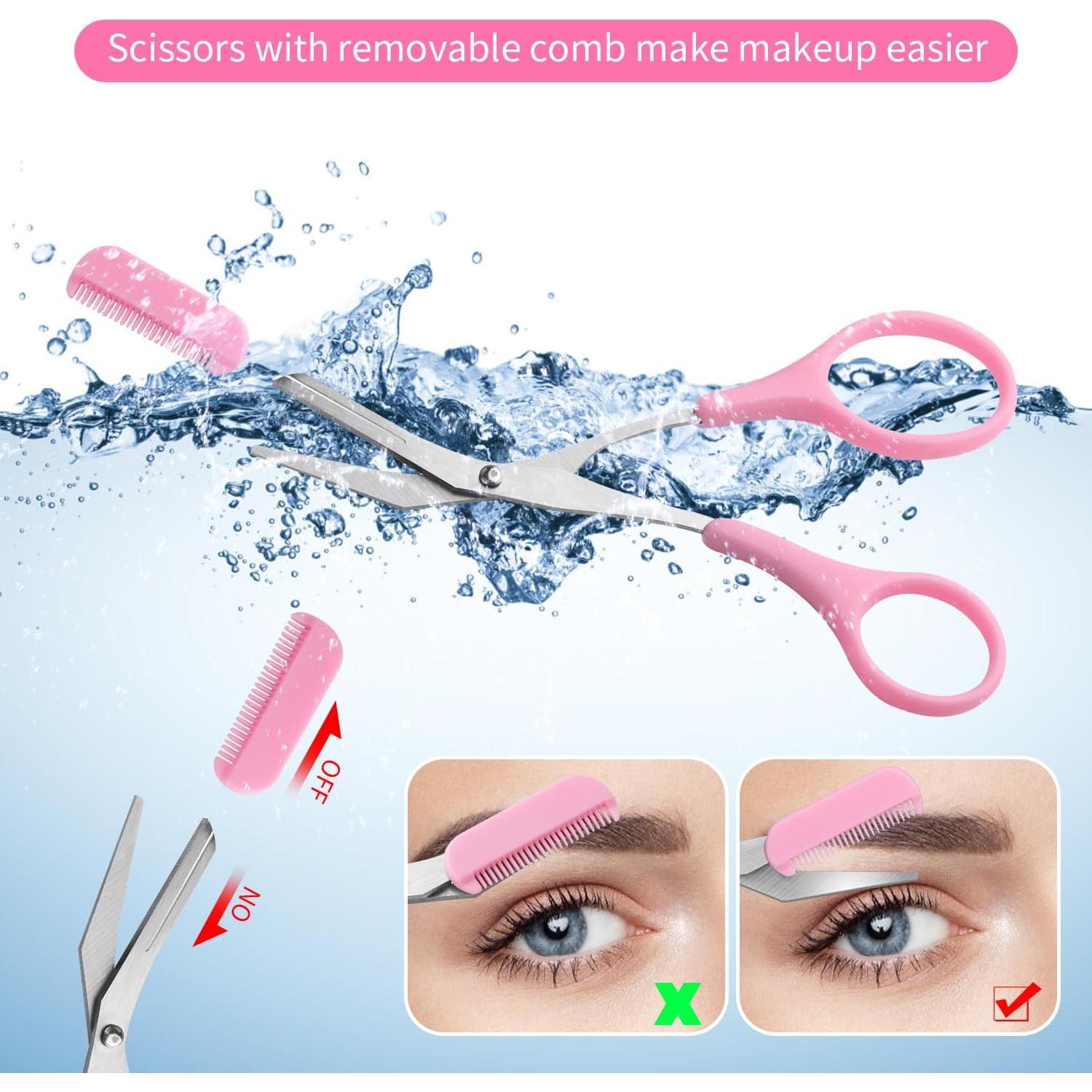 Tijeras para Cejas JIAKAI 3 Piezas Acero Inoxidable