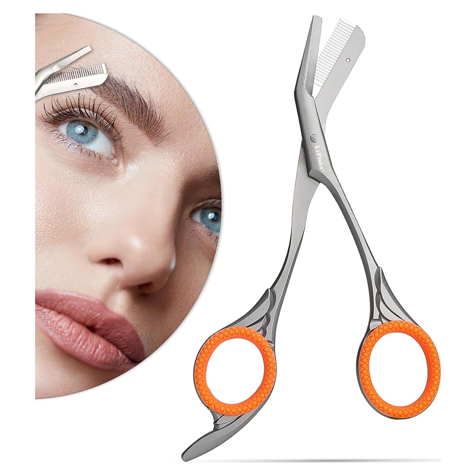 Tijeras para Recortar Cejas LePinko con Peines Color Gris