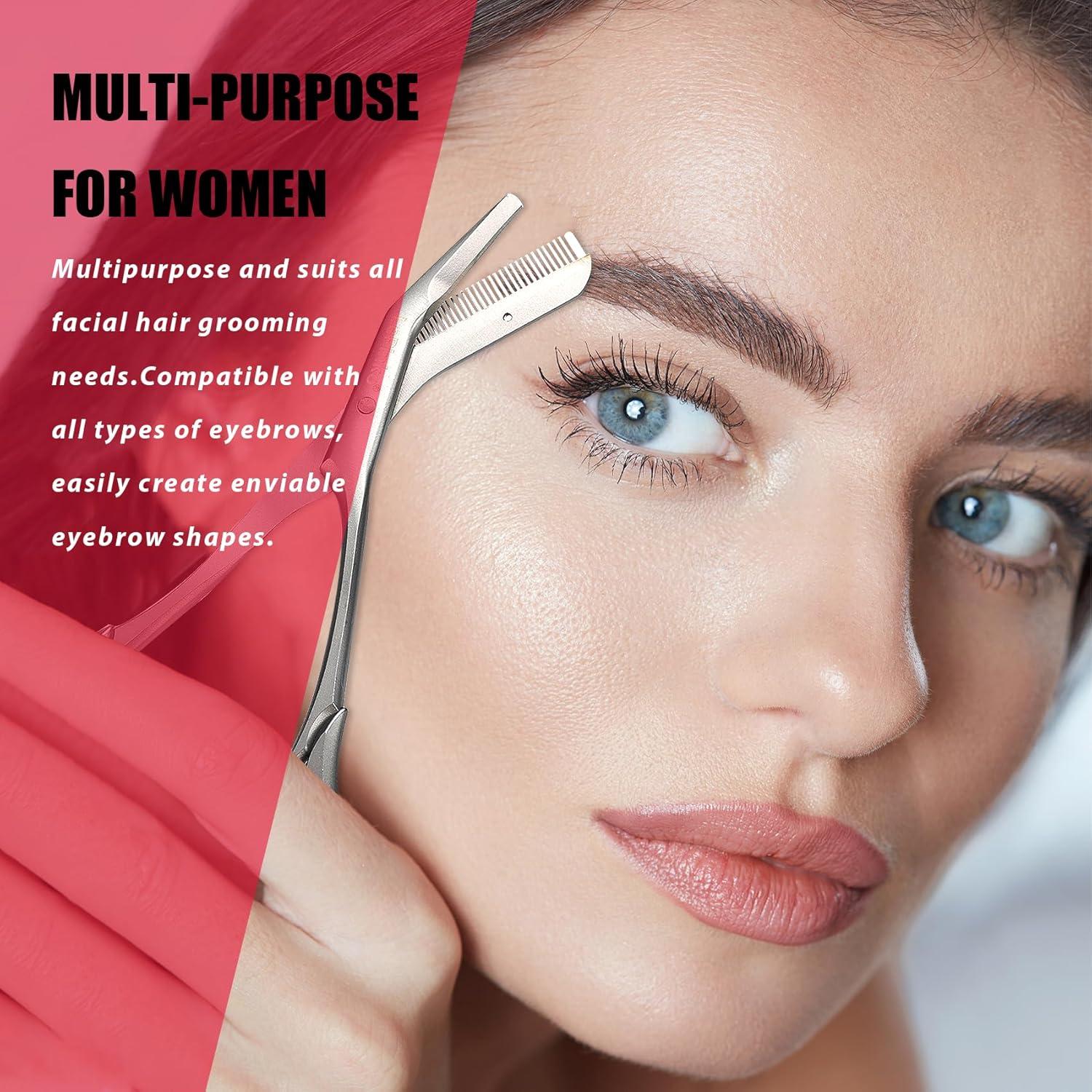 Tijeras para Recortar Cejas LePinko con Peines Color Gris