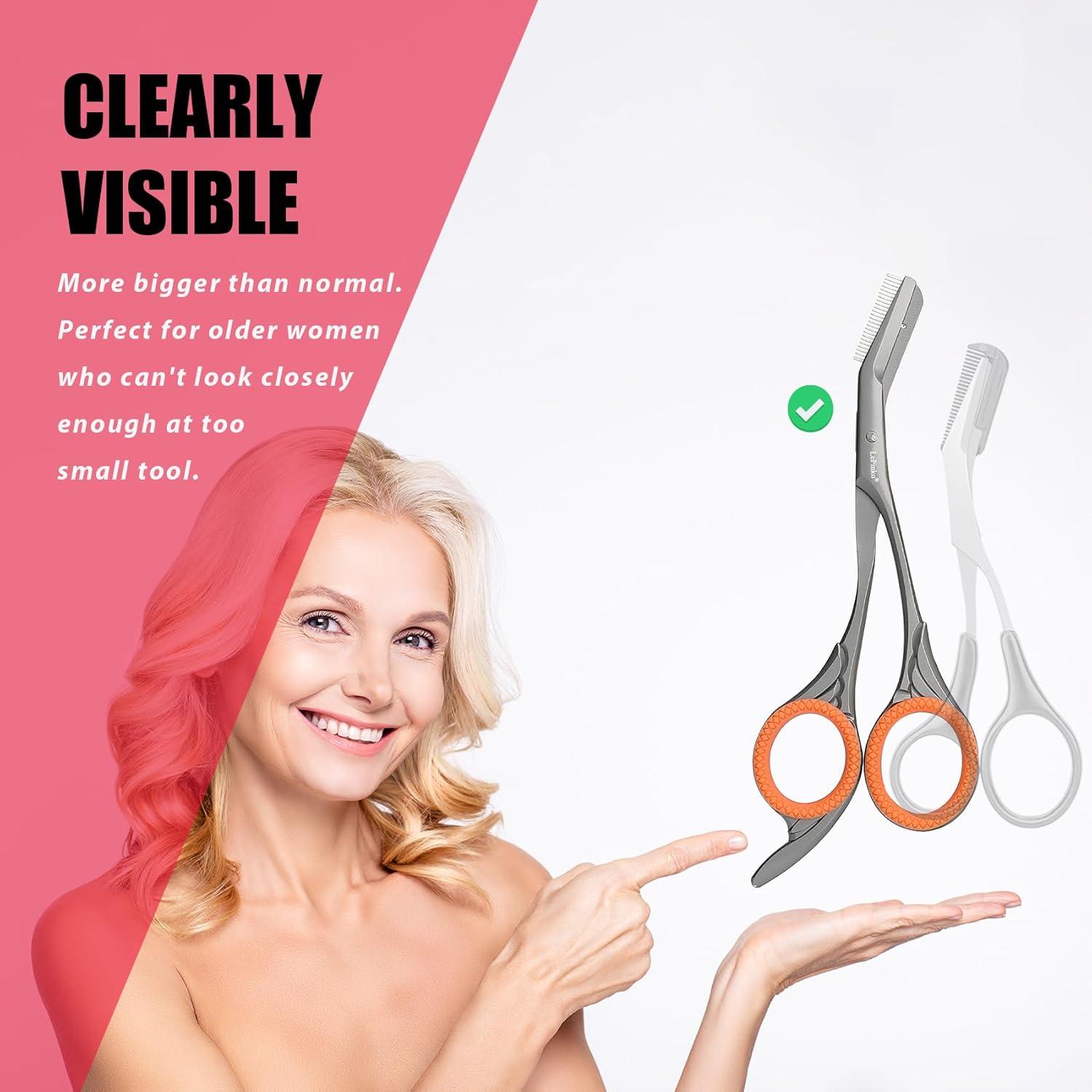 Tijeras para Recortar Cejas LePinko con Peines Color Gris