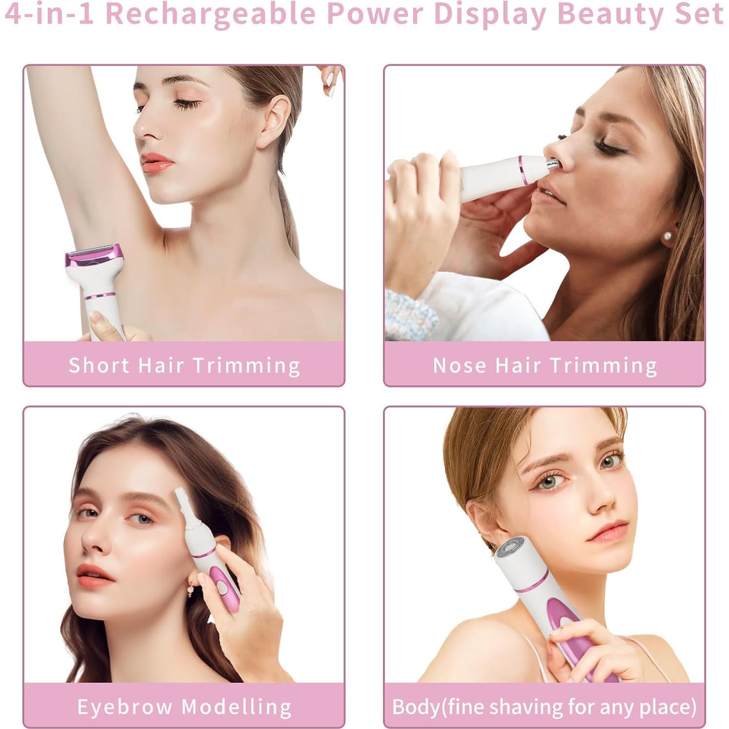 Afeitadora Eléctrica 4 en 1 Beanify Rosa - Depilación Indolora