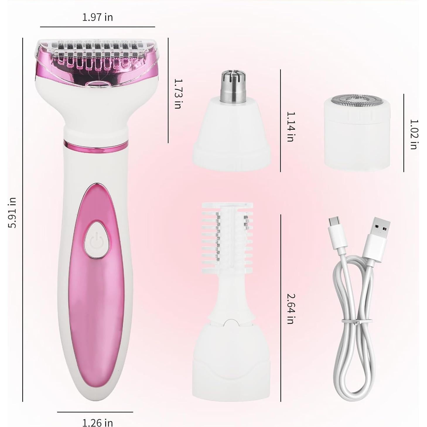 Afeitadora Eléctrica 4 en 1 Beanify Rosa - Depilación Indolora