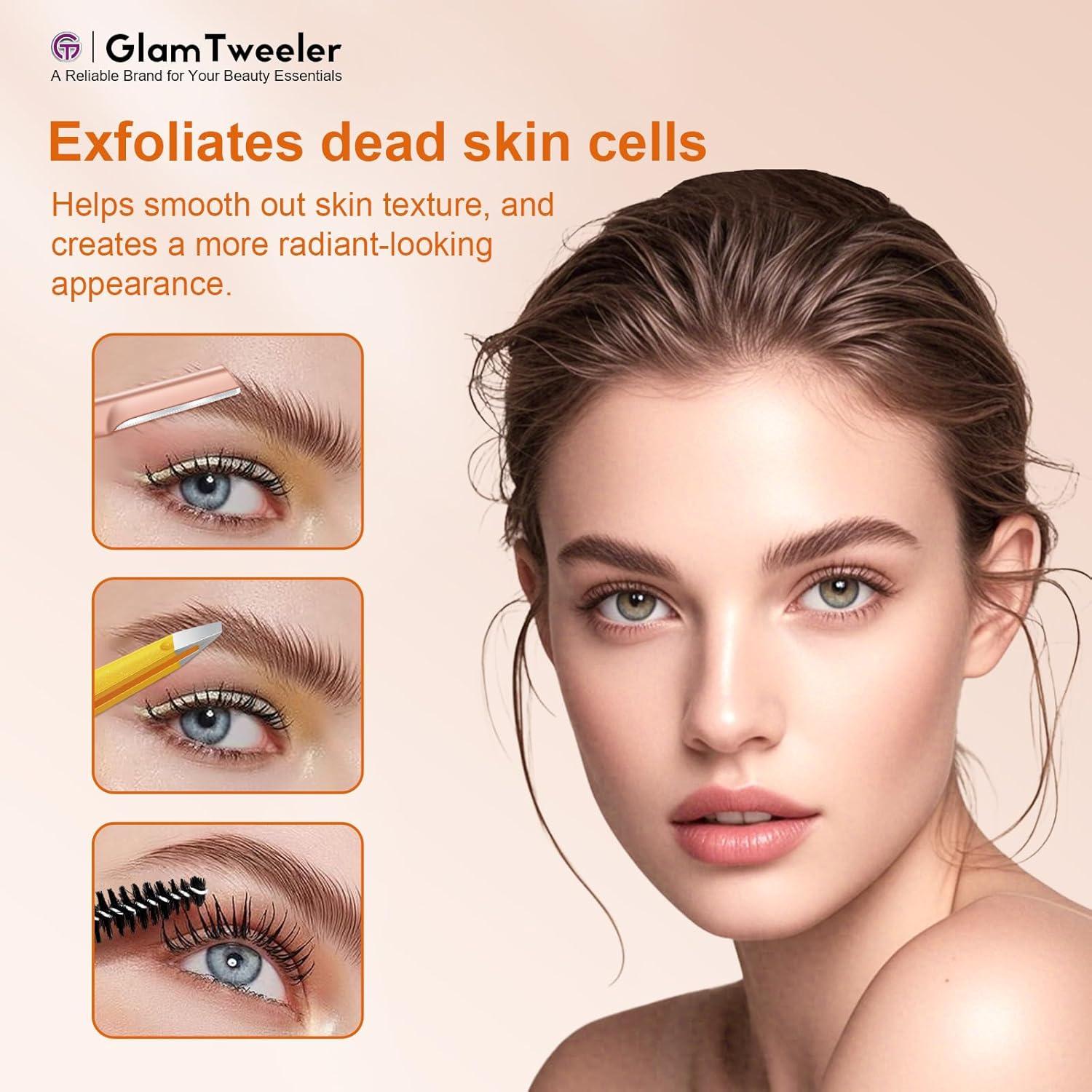 Kit de Cuchillas para Rostro y Cejas GlamTweeler Oro Rosa