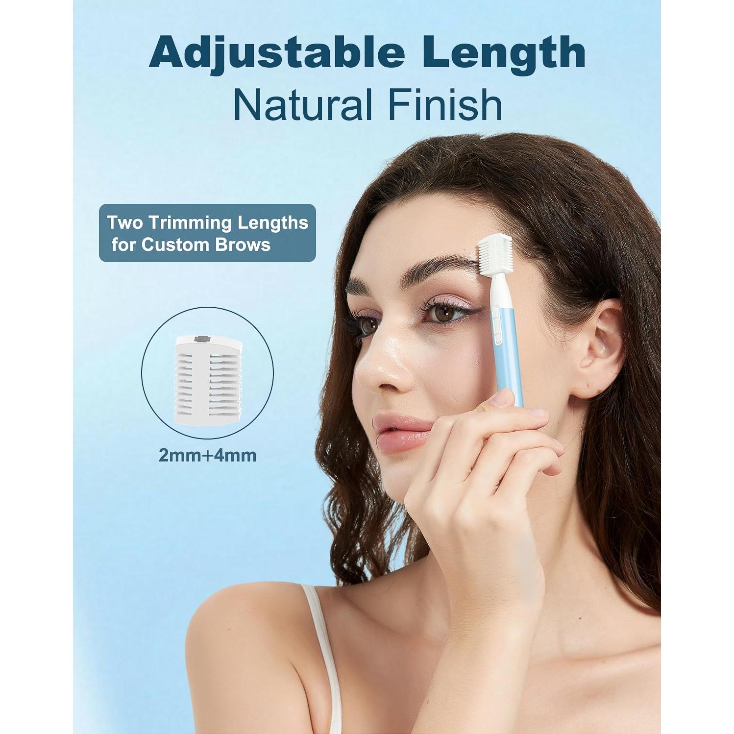 Recortador de Cejas Aisleek, Compacto y Portátil, Azul