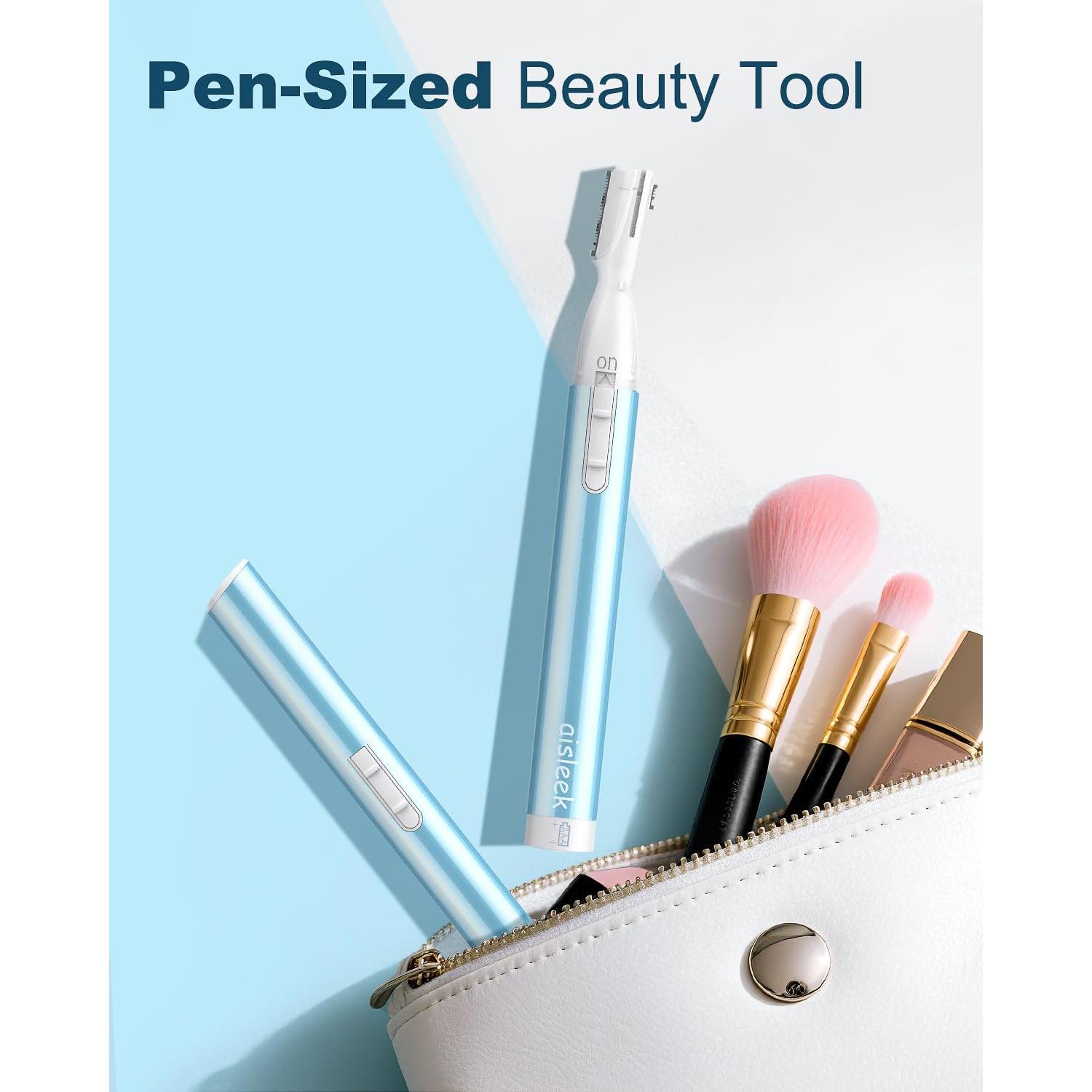 Recortador de Cejas Aisleek, Compacto y Portátil, Azul