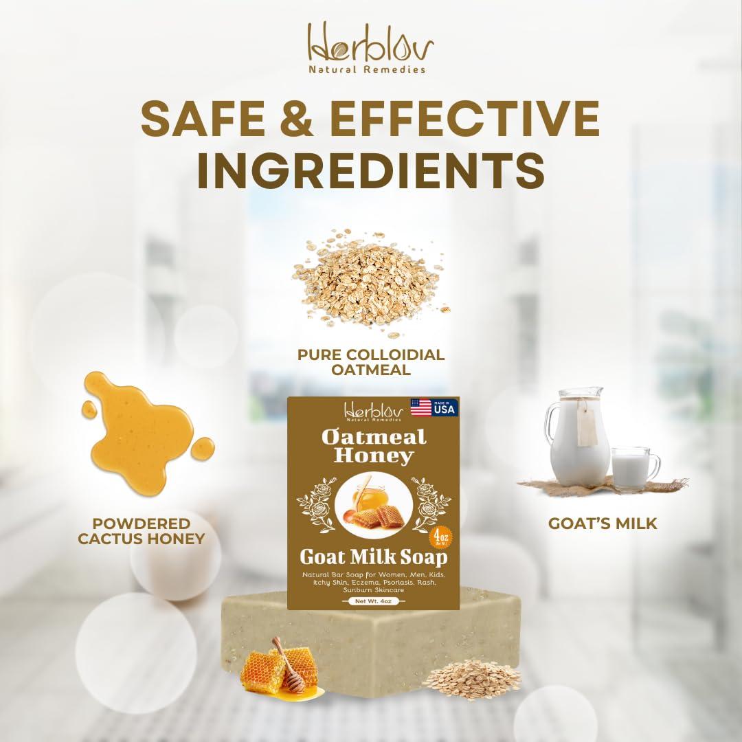 Jabón Natural de Leche de Cabra con Avena y Miel 113g - Herblov