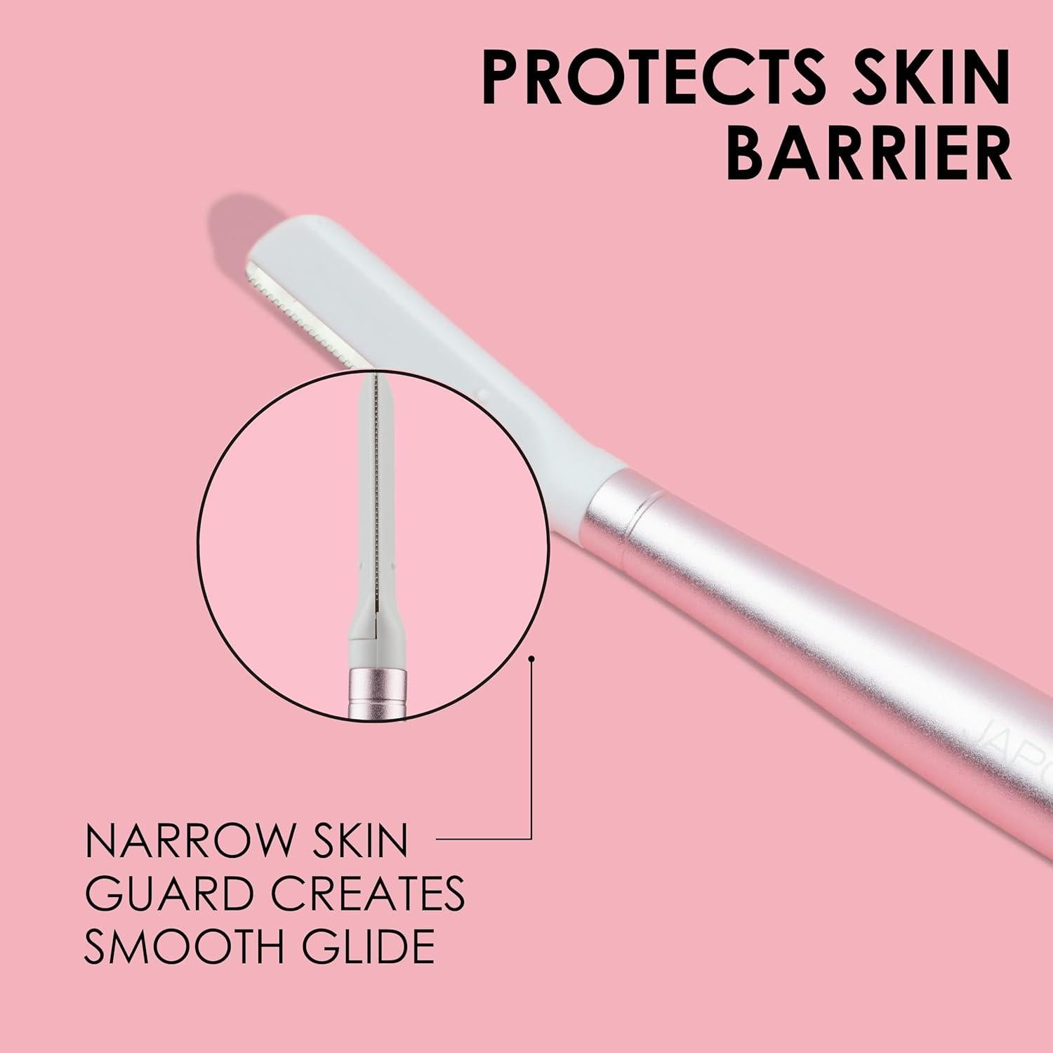 Cuchillas Faciales Dermaplaning Japonesque - 2 Tamaños, Mango Intercambiable