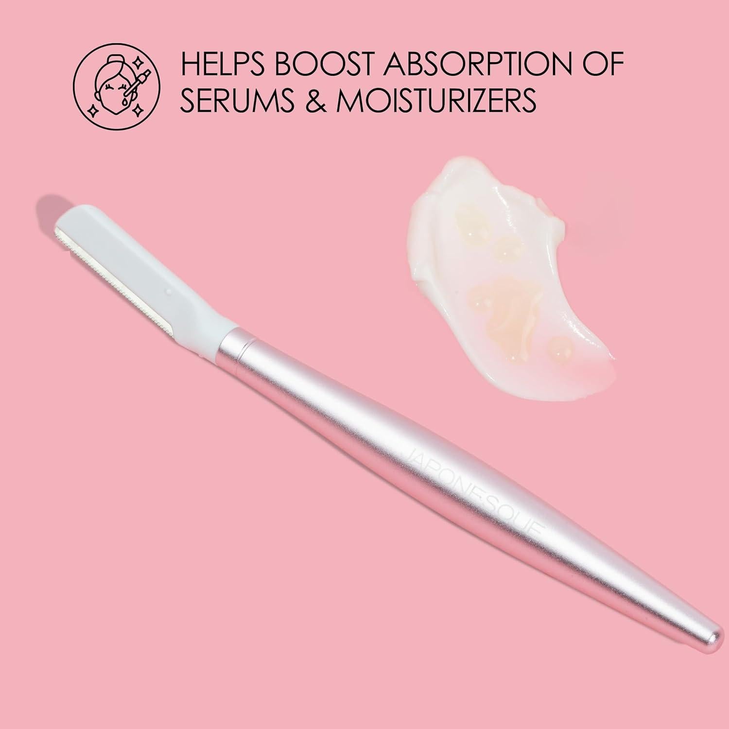 Cuchillas Faciales Dermaplaning Japonesque - 2 Tamaños, Mango Intercambiable