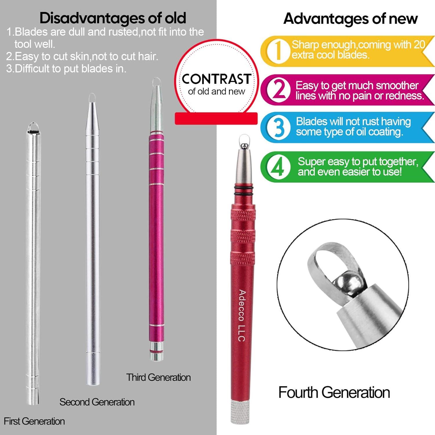 Pluma de Afeitar AHIER para Cabello y Cejas, 20 Cuchillas