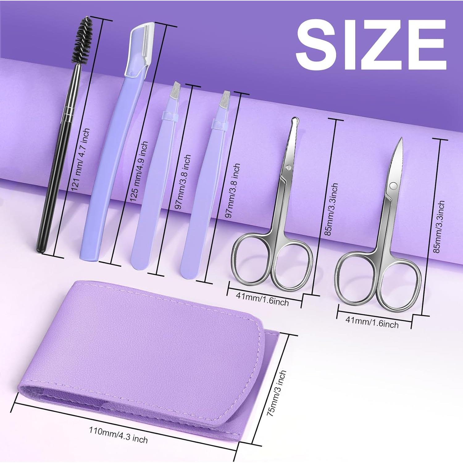 Kit de Cuidado de Cejas FANDAMEI - 6 Piezas, Acero Inoxidable