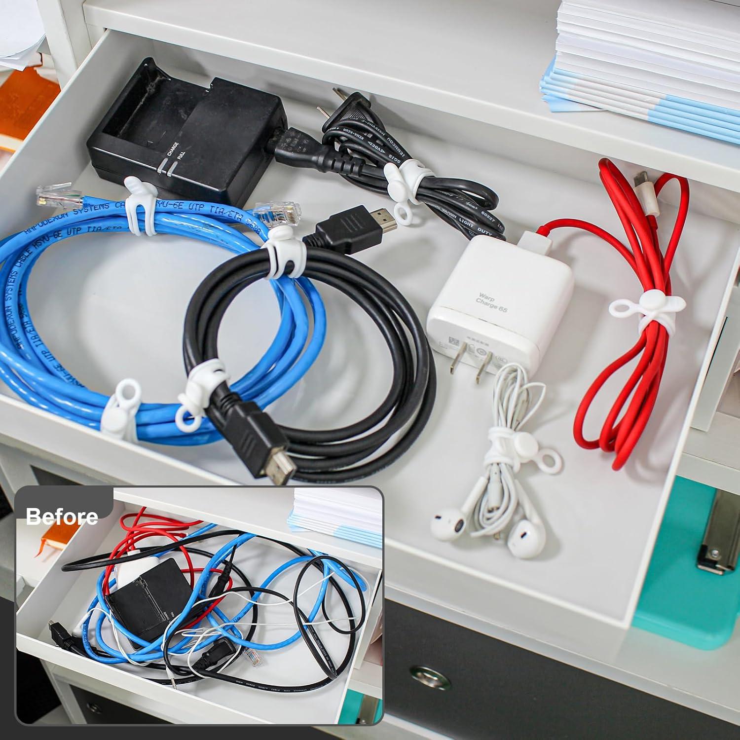 Bridas de Silicona OneLeaf 48Pcs para Organizar Cables