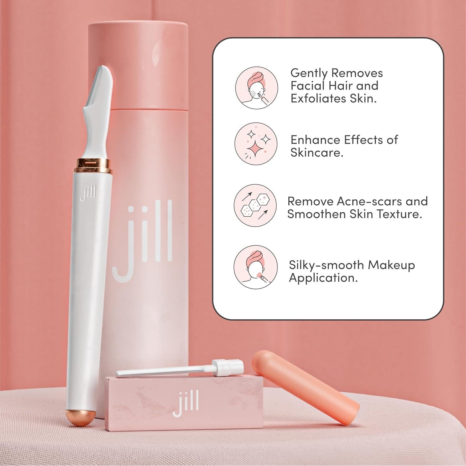 Kit de Afeitado Dermaplane Jill - 1 Varita, 2 Navajas, Paño