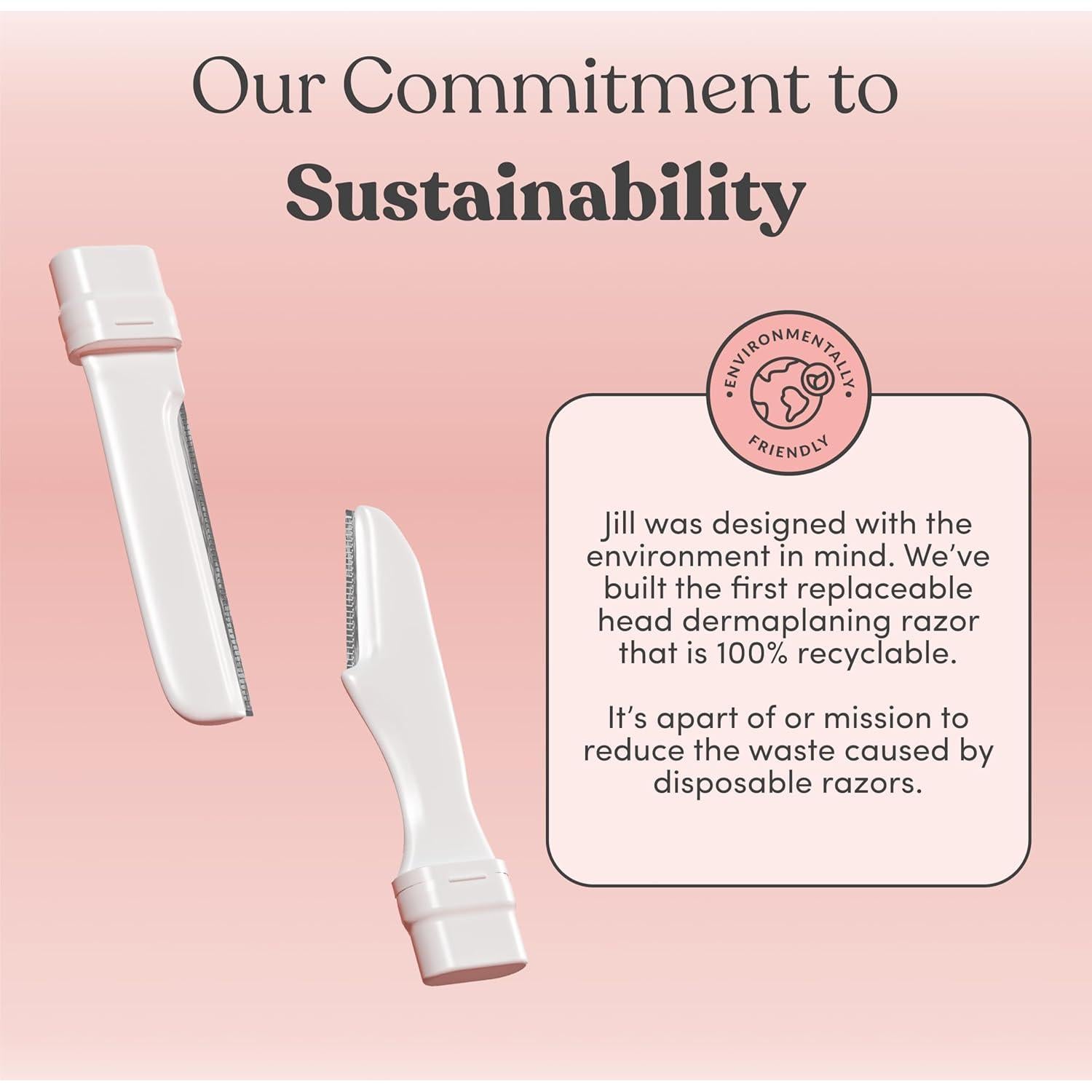 Kit de Afeitado Dermaplane Jill - 1 Varita, 2 Navajas, Paño