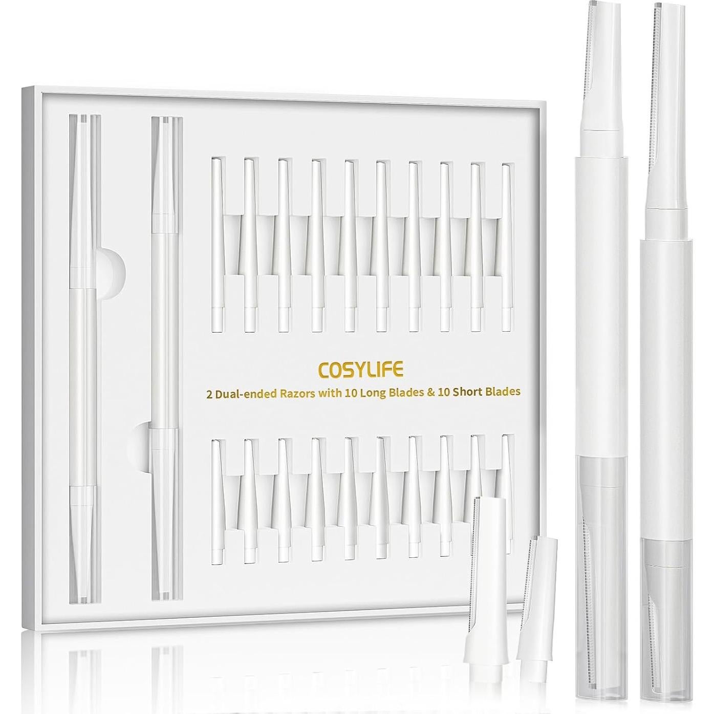 Kit de Dermaplaning COSYLIFE con 2 Cuchillas y 20 Repuestos